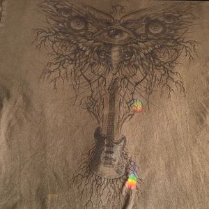 Vintage Mouth music t shirt olive green